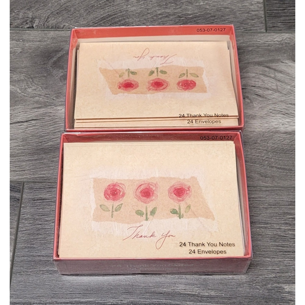 Masterpiece Studios Blank Thank You Cards w/ Envelopes - La Jardin Rose - Read